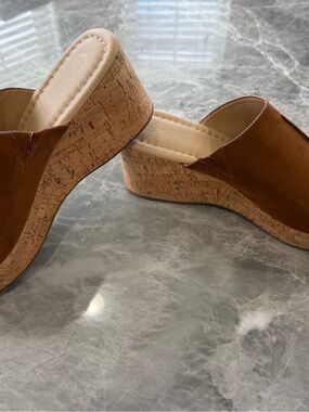 Cato Women's Size 9  Cork Wedge Slip-On Summer Sandals